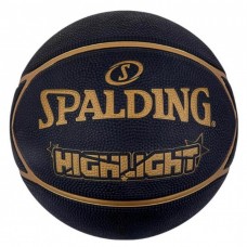 М"яч баскетбольний Spalding Highlight №7, чорний-золотий, код: 689344405414