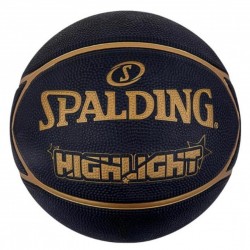 М"яч баскетбольний Spalding Highlight №7, чорний-золотий, код: 689344405414