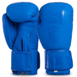Рукавички боксерські шкіряні Venum Matt на липучці 12 унцій, синій, код: MA-0703_12BL