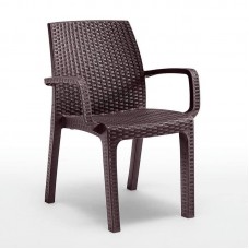 Стілець садовий пластиковий Bica Verona armchair, коричневий, код: 8003723391938-TE