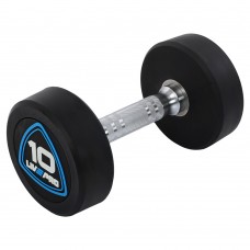 Гантелі цільні професійні з поліуретановим покриттям LiveUp 2х10кг, чорний-синій, код: LP8075-10 Гантелі цільні професійні з поліуретановим покриттям LiveUp 2х10кг, чорний-синій, код: LP8075-10