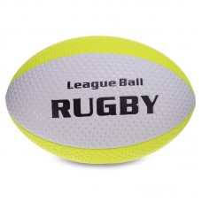 М"яч для регбі PlayGame Rugby Liga ball №9 білий-салатовий, код: RG-0391_WLG-S52