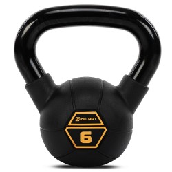 Гиря тренувальна цільна сталева з PVC покриттям Mdbuddy 6кг, чорний, код: TA-5428-6