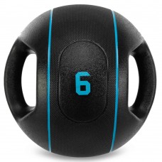 Медбол м"яч медичний дворучний з хватами LiveUp Medicine Ball 6кг, чорний, код: LP8111-6