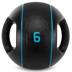 Медбол м"яч медичний дворучний з хватами LiveUp Medicine Ball 6кг, чорний, код: LP8111-6