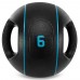 Медбол м"яч медичний дворучний з хватами LiveUp Medicine Ball 6кг, чорний, код: LP8111-6