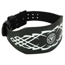 Пояс атлетичний шкіряний Fistrage XL, ширина-15см, чорний-білий, код: VL-4353_XL
