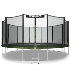 Садовий батут Zipro Jump Pro з вуличною сіткою 16FT 496 см, зелений-чорний, код: 5902659840752-IN