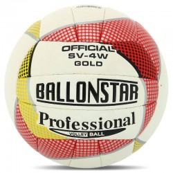 М"яч волейбольний Ballonstar №5 PU, білий-червоний, код: SV-4W_WR