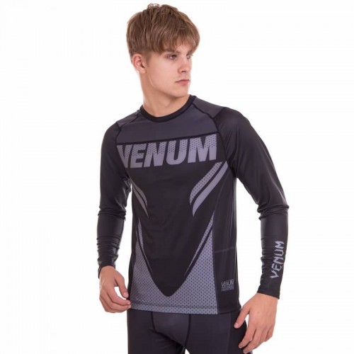 Рашгард з довгим рукавом Venum 2XL (50-52), чорний-сірий, код: 9522_2XLBKGR