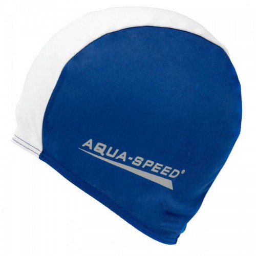 Шапка для плавання Aqua SpeedPolyester Cap синій-білий, код: 5908217657640