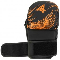 Рукавиці для змішаних єдиноборств Fistrage розмір L, чорний-помаранчевий, код: VL-8437_LOR