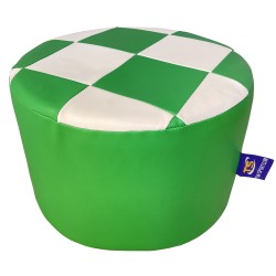 Пуфік каркасний круглий Tia-Sport Шахматка, шкірозамінник, діаметр - 300 мм, зелений, код: sm-1010-2