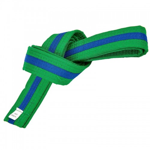 Пояс для кімоно двокольоровий FitGo, розмір 00-0, довжина 220 см, зелений-синій, код: BO-7263_000G Пояс для кімоно двокольоровий FitGo, розмір 00-0, довжина 220 см, зелений-синій, код: BO-7263_000G