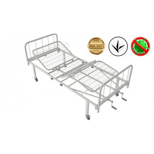 Ліжко медичне функціональне Атон КФ-4-МП-БМ-К75 з металевими бильцями і колесами 75 мм, код: 1582413264-A