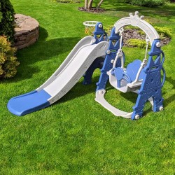 Гірка-гойдалка з баскетбольним кільцем Bambi Castle-4 сіро-синій, код: 6903317252961 Гірка-гойдалка з баскетбольним кільцем Bambi Castle-4 сіро-синій, код: 6903317252961