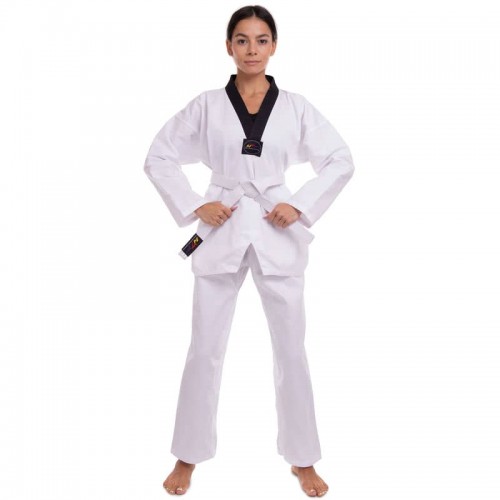 Кімоно для тхеквондо (добок) Matsa, розмір 3 (зріст 160), білий-чорний, код: MA-5467_3W Кімоно для тхеквондо (добок) Matsa, розмір 3 (зріст 160), білий-чорний, код: MA-5467_3W