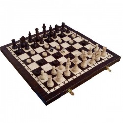 Набір 3в1 Madon №4 шахи, шашки, нарди 410х410 мм, коричневий-бежевий, код: 2022110300182