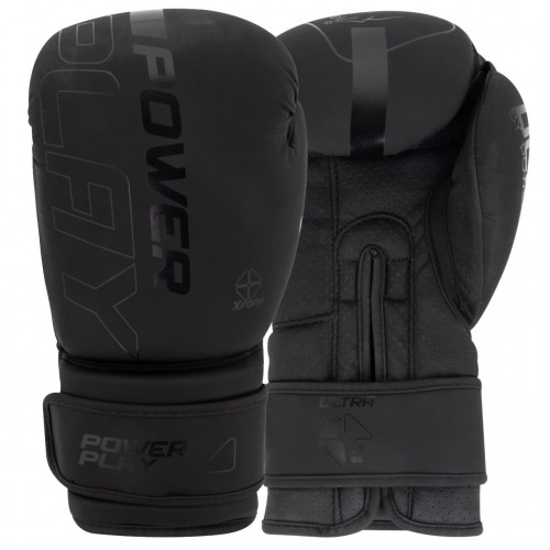 Боксерські рукавиці PowerPlay Ultra Mat 16 унцій, чорний, код: PP_3024_16oz_Black