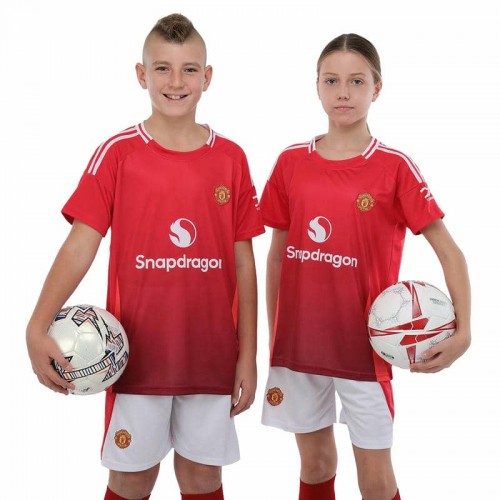 Форма футбольна дитяча Manchester United домашня 2024, розмір 24, зріст 130-140, червоний, код: CO-3761_24