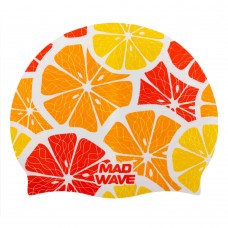 Шапочка для плавання силіконова для дорослих MadWave Citrus жовтий, код: M055316
