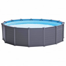 Круглий каркасний басейн Intex Graphite Gray Panel Pool 4780x1240 мм код: 26384-IB