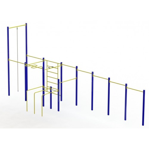 Гімнастичний комплекс Miros "Воркаут" на фланцях з канатом, код: W201.41 Гімнастичний комплекс Miros "Воркаут" на фланцях з канатом, код: W201.41