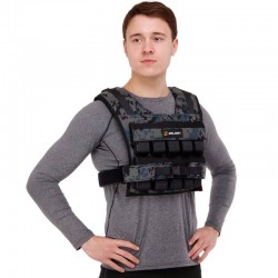 Жилет обважнювач з керованою вагою Zelart 20 кг, камуфляж, код: TA-7817-20 Жилет обважнювач з керованою вагою Zelart 20 кг, камуфляж, код: TA-7817-20