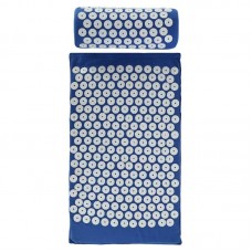 Набір масажний акупунктурний Аплікатор Кузнєцова FitGo 2в1 килимок та валик?синій, код: FI-0134_BL