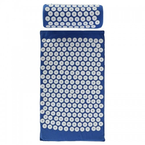 Набір масажний акупунктурний Аплікатор Кузнєцова FitGo 2в1 килимок та валик?синій, код: FI-0134_BL