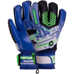 Рукавички воротарські Soccermax, синій-салатовий, розмір 9, код: GK-002_9-S52