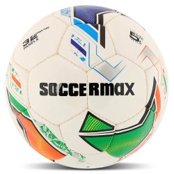 М"яч футбольний Soccermax №5 PU, білий-синій-зелений, код: FB-9495_WBLG