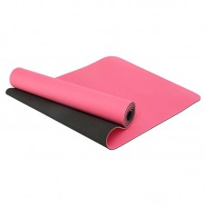 Килимок для йоги та фітнесу FitGo TPE двошаровий 1830x610x6мм, рожевий-чорний, код: FI-3046-650_PBK Килимок для йоги та фітнесу FitGo TPE двошаровий 1830x610x6мм, рожевий-чорний, код: FI-3046-650_PBK