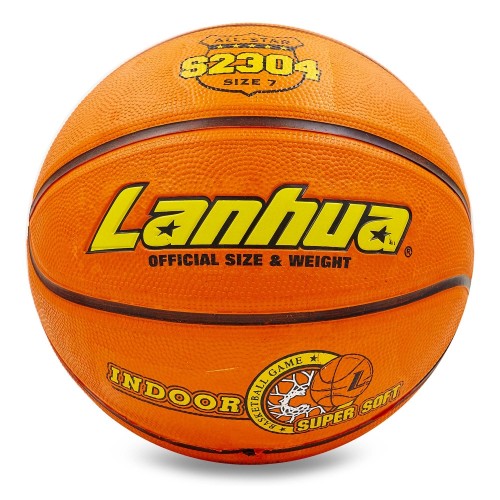 М"яч баскетбольний гумовий Lanhua Super soft Indoor №7 S2304 (гума, бутил, помаранчевий), код: S2304-S52