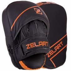 Лапа вигнута для боксу та єдиноборств Zelart 250x180x50 мм 2шт чорний-помаранчевий, код: VL-3148_BKOR-S52