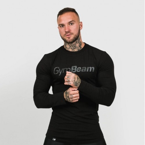 Футболка GymBeam Long Sleeve Leisure Black XXL, чорний, код: 119216-GB