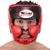 Шолом боксерський з повним захистом шкіряний Twins S, чорний-червоний, код: BO-0774_SR Шолом боксерський з повним захистом шкіряний Twins S, чорний-червоний, код: BO-0774_SR