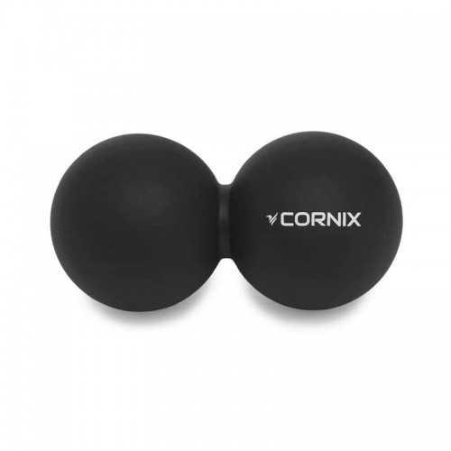 Масажний м"яч Cornix Lacrosse DuoBall 126х63 мм, чорний, код: XR-0113