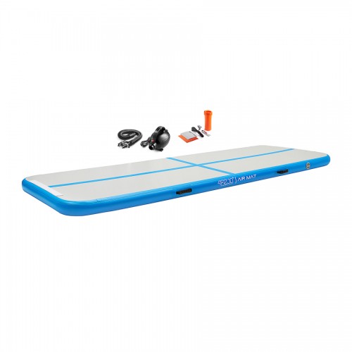 Мат гімнастичний надувний 4Fizjo Air Track Mat 3000x1000x150 cм, білий-синій, код: 4FJ0091