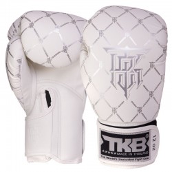 Рукавички боксерські Top King Chain шкіряні 10 унцій, білий-срібний, код: TKBGCH_10WS-S52
