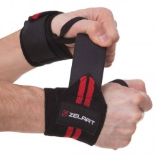 Бинти кистьові для жиму та тяги Zelart 2шт, чорний-червоний, код: SB-167070-S52