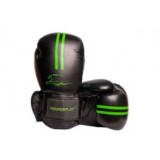 Боксерські рукавиці PowerPlay чорно-зелені, 12 унцій, код: PP_3016_12oz_Black/Green