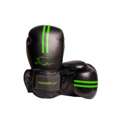 Боксерські рукавиці PowerPlay чорно-зелені, 12 унцій, код: PP_3016_12oz_Black/Green