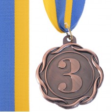 Медаль спортивна зі стрічкою кольорова SP-Sport Flie бронза, код: C-3175_B-S52