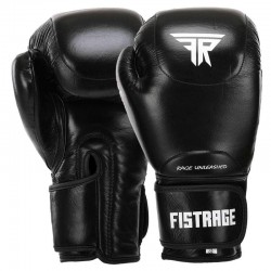Боксерські рукавиці шкіряні Fistrage 12oz, чорний, код: VL-4295_12BK