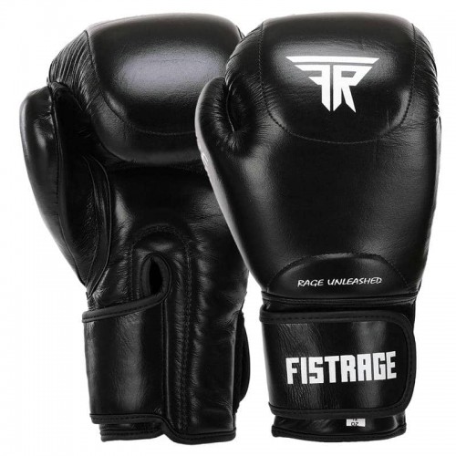 Боксерські рукавиці шкіряні Fistrage 12oz, чорний, код: VL-4295_12BK