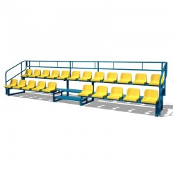 Трибуна дворядна InterAtletika на 22 місця, 6666х1370х1565 мм, код: УТ720-22-SM Трибуна дворядна InterAtletika на 22 місця, 6666х1370х1565 мм, код: УТ720-22-SM