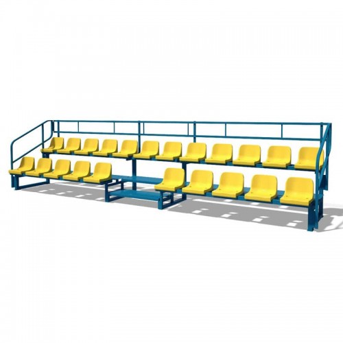 Трибуна дворядна InterAtletika на 22 місця, 6666х1370х1565 мм, код: УТ720-22-SM Трибуна дворядна InterAtletika на 22 місця, 6666х1370х1565 мм, код: УТ720-22-SM