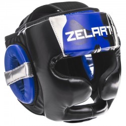 Шолом боксерський з повним захистом Zelart XL, чорний-синій, код: BO-1320_XLBL-S52