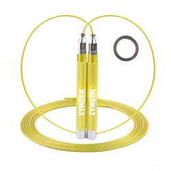 Скакалка швидкісна на підшипниках алюмінієва MadMax Speed Jump Rope Yellow, код: MFA-286-YEL-U